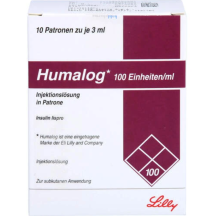 Хумалог 100 ОД/мл (Humalog) — 10 картриджів по 3 мл